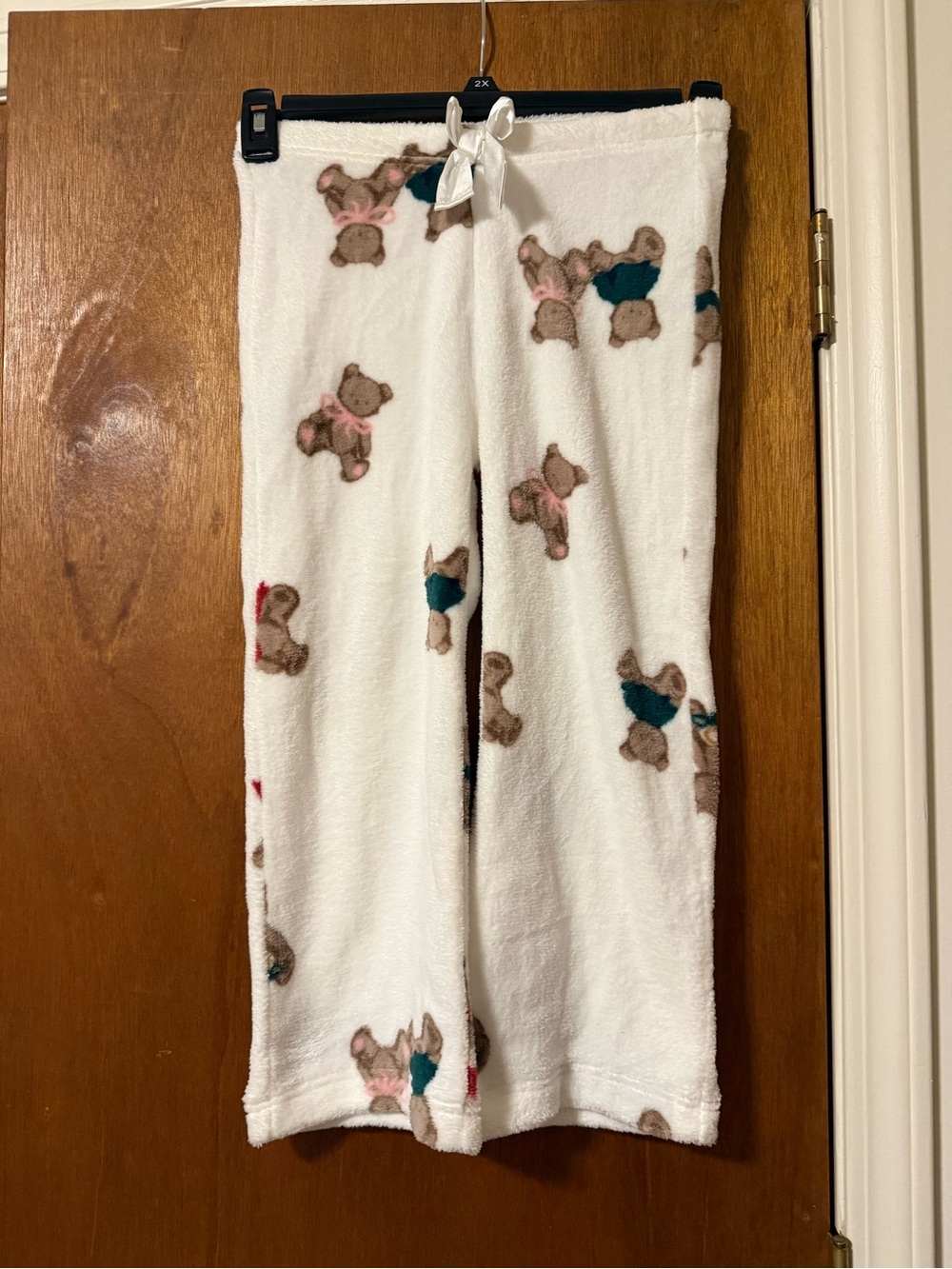 abercrombie kids White Plush Bear Print Pajama Bottoms